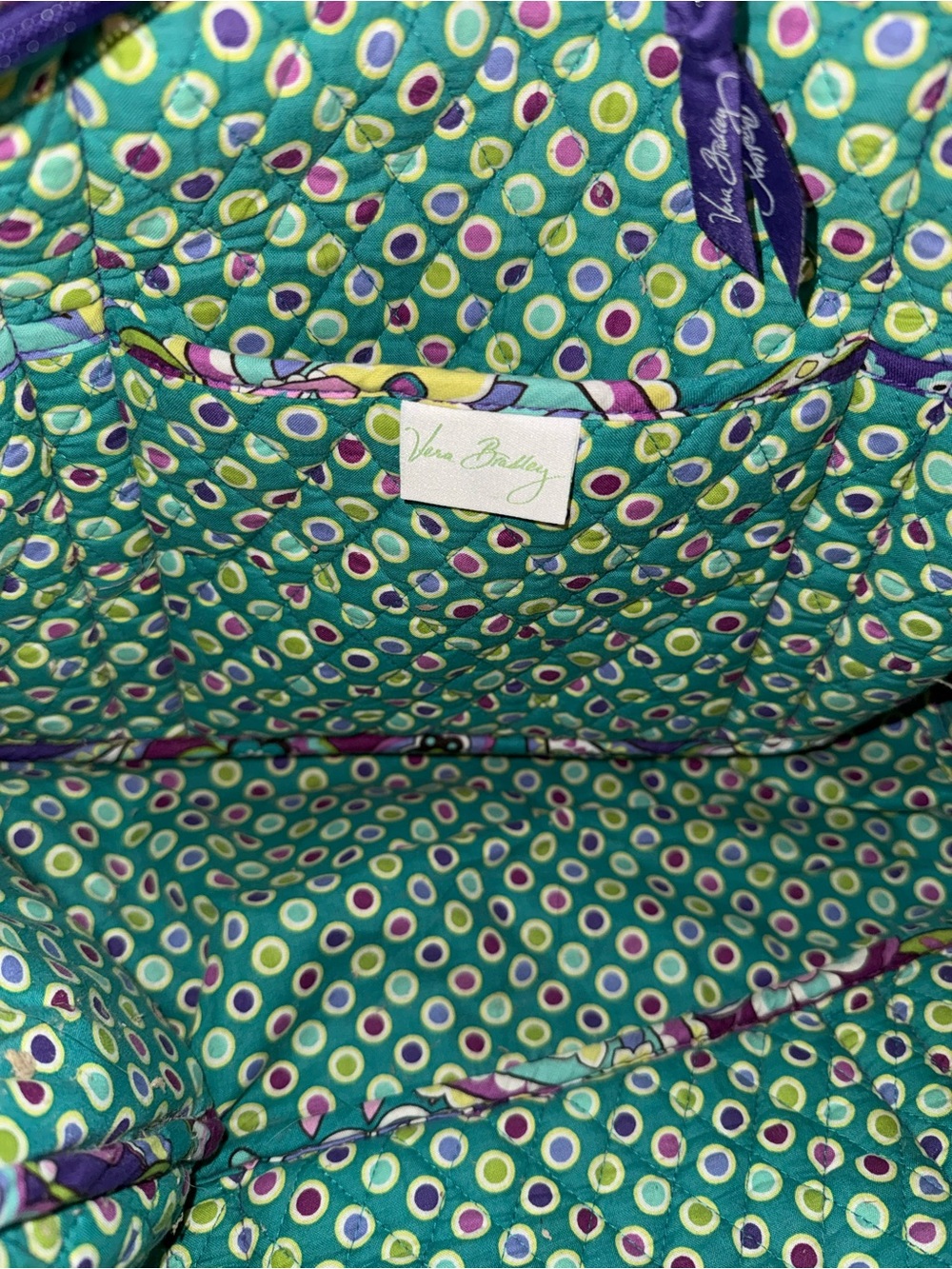 EUC Vera Bradley Heather Purple Paisley Tote - Picture 9 of 10